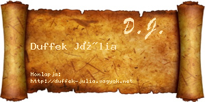 Duffek Júlia névjegykártya