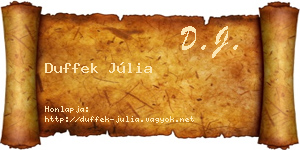 Duffek Júlia névjegykártya