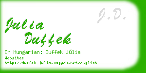 julia duffek business card